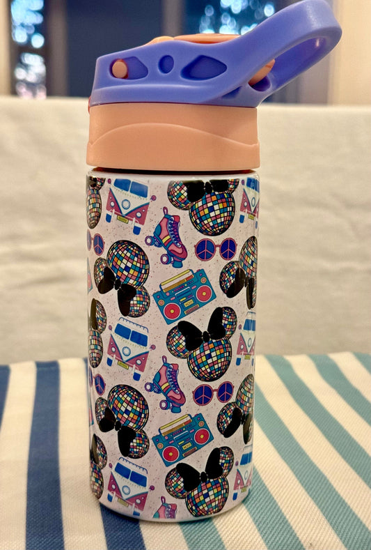Disco Minnie Mouse Kids Tumbler – Personalized 12oz Stainless Steel
