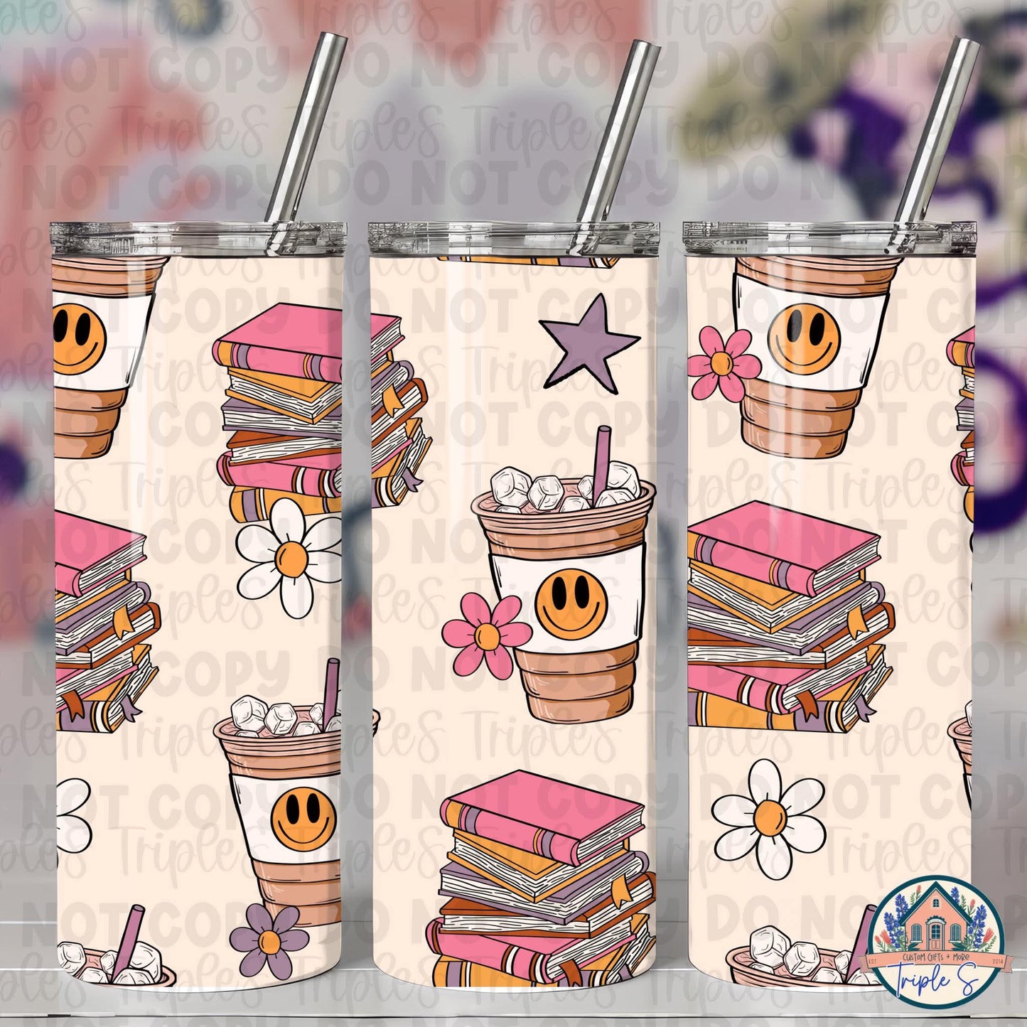 Books & Coffee Tumbler – 20oz