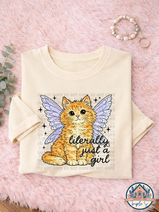 🐱 Literally Just a Girl Cat Tee 🪽