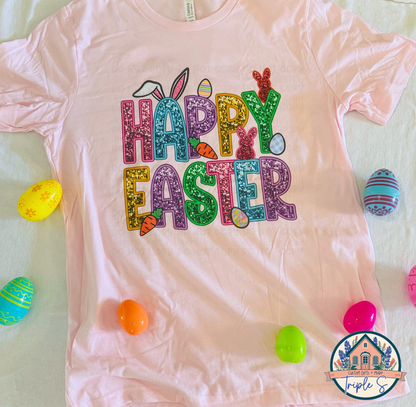 Happy Easter- Egg, Bunny, Glitter